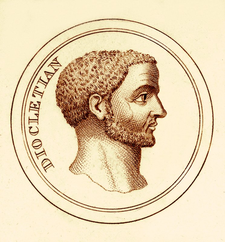 Diokletian, Illustration aus Das universelle historische Wörterbuch von George Crabb, veröffentlicht 1825 von English School