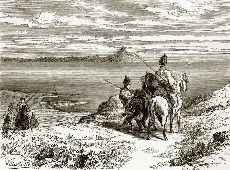 Fernansicht des Berges Athos von English School