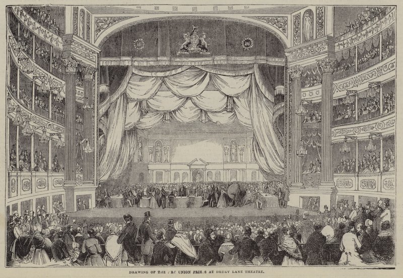 Zeichnung der Art Union Preise, Drury Lane Theatre, London von English School