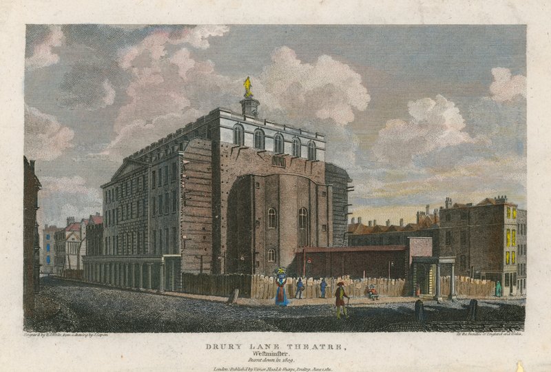 Drury Lane Theatre, Westminster, London; abgebrannt 1809 von English School