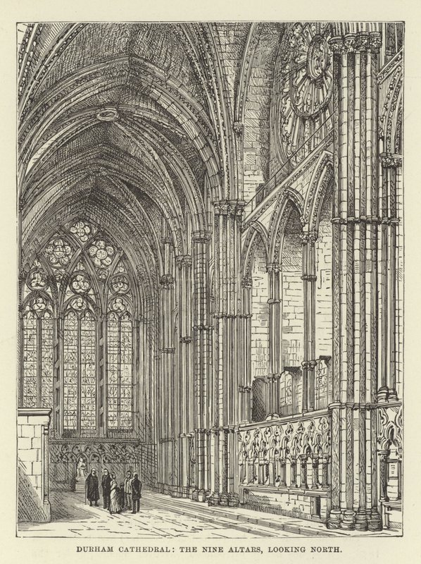 Durham Kathedrale, die Neun Altäre, Blick nach Norden von English School
