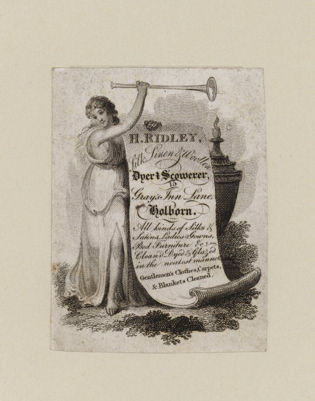 Färber und Reiniger, H Ridley, Visitenkarte von English School