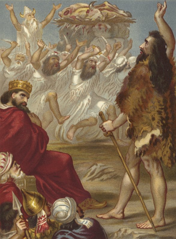 Elia und die Priester des Baal auf dem Berg Karmel von English School