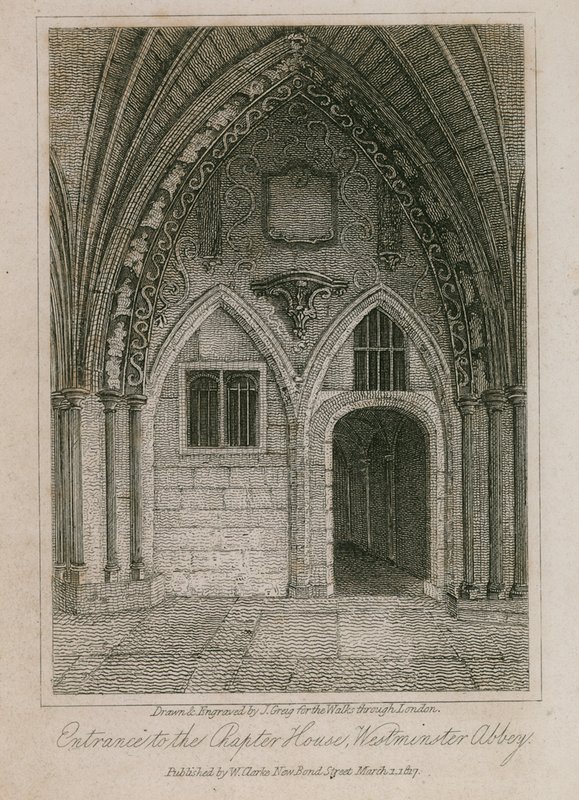 Eingang zum Kapitelhaus, Westminster Abbey, London von English School
