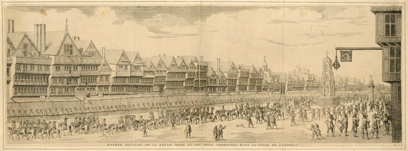 Königlicher Einzug der Königinmutter des sehr christlichen Königs in die Stadt London von English School
