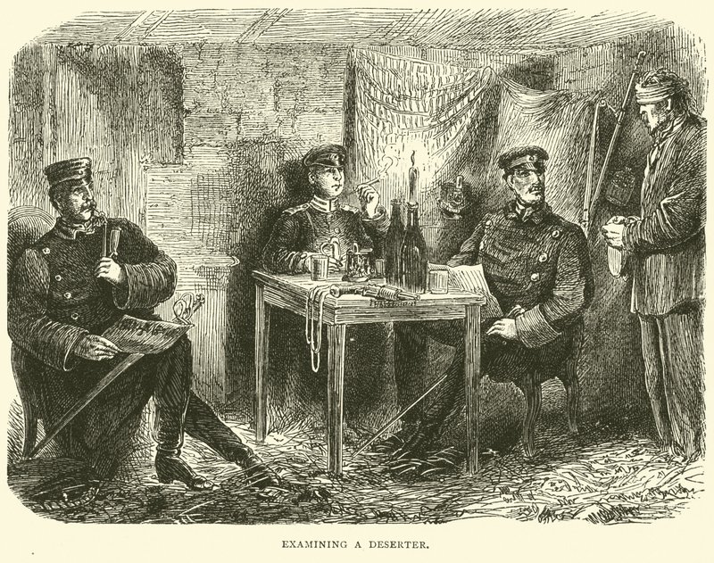 Untersuchung eines Deserteurs, Februar 1871 von English School