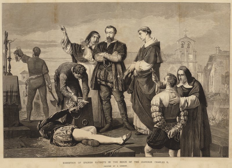 Hinrichtung spanischer Patrioten unter der Herrschaft von Kaiser Karl V. von English School