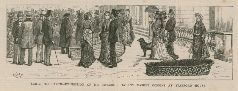 Ausstellung von Mr. Seymour Hadens Korbsarg im Stafford House von English School