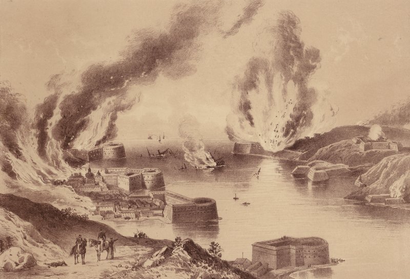 Fall von Sewastopol, Krimkrieg (Lithografie) von English School