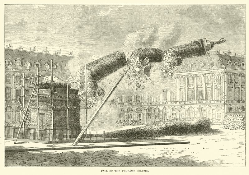 Sturz der Vendôme-Säule, April 1871 von English School