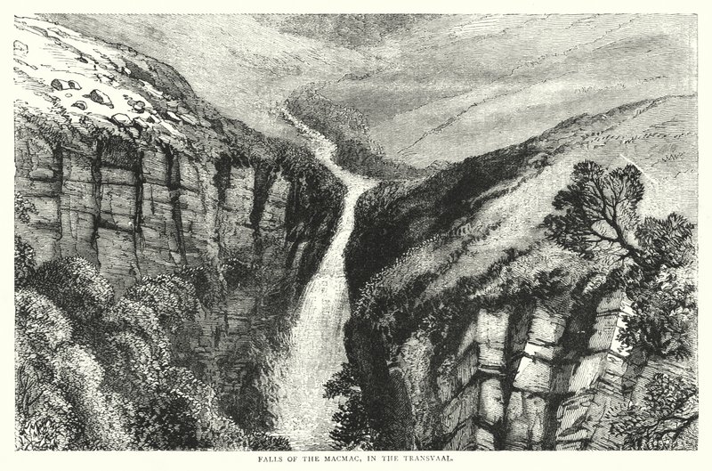 Wasserfälle des Macmac im Transvaal von English School