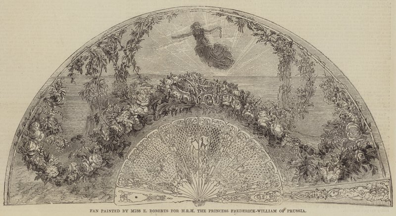 Fächer gemalt von Miss E. Roberts für HRH die Prinzessin Friedrich-Wilhelm von Preußen von English School