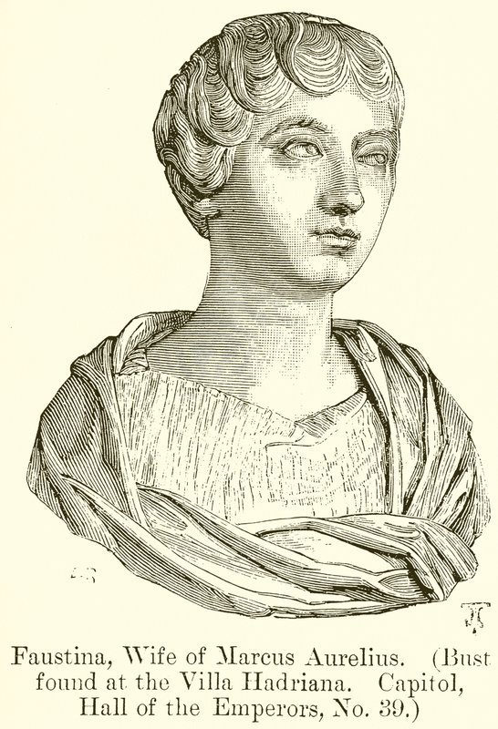 Faustina, Frau von Marcus Aurelius (Büste gefunden in der Villa Hadriana. Kapitol, Halle der Kaiser, Nr. 39) von English School