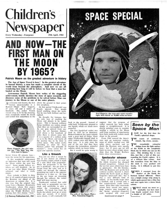 Erster Mensch auf dem Mond bis 1965, Titelseite der 