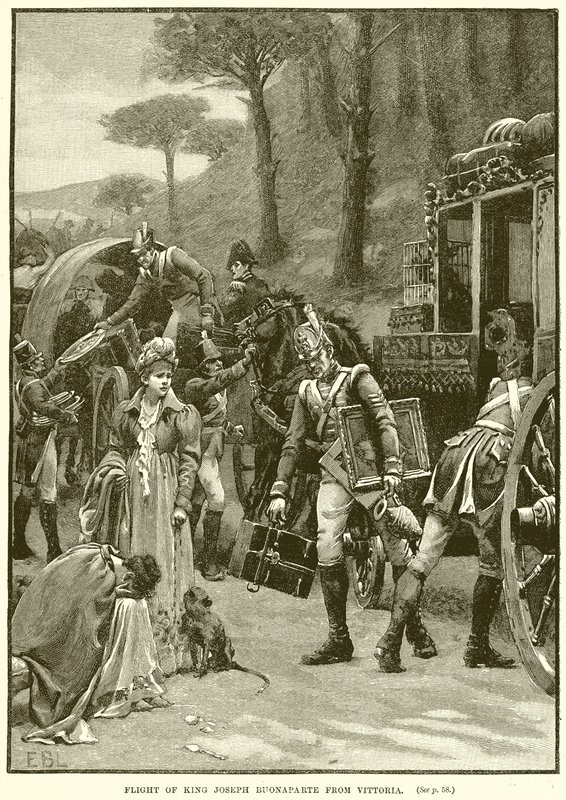 Flucht von König Joseph Buonaparte aus Vittoria von English School