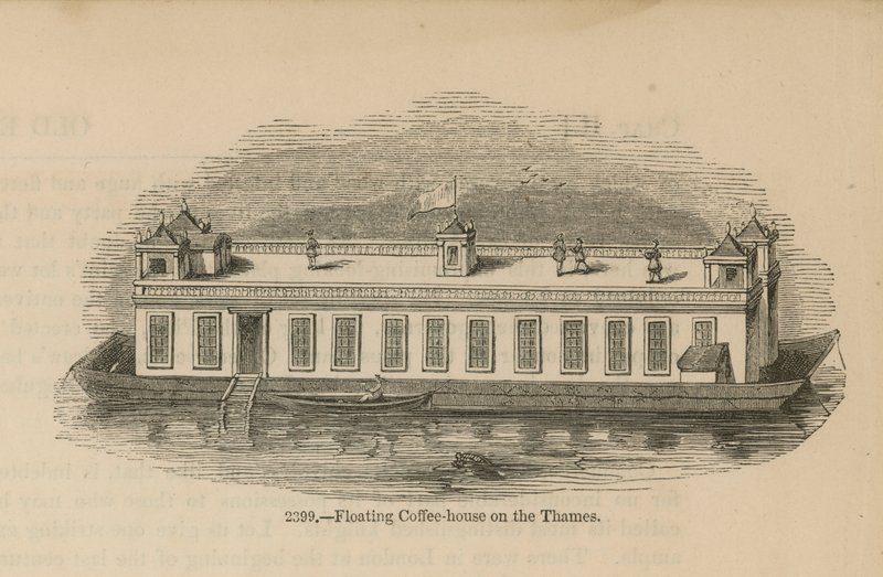 Schwimmendes Kaffeehaus auf der Themse von English School