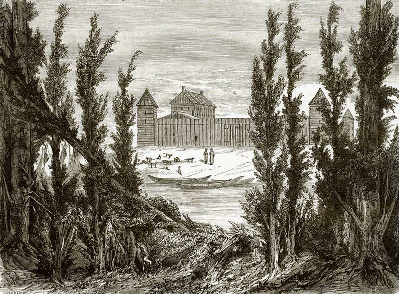 Fort Edmonton, am oberen Saskatchewan-Fluss von English School