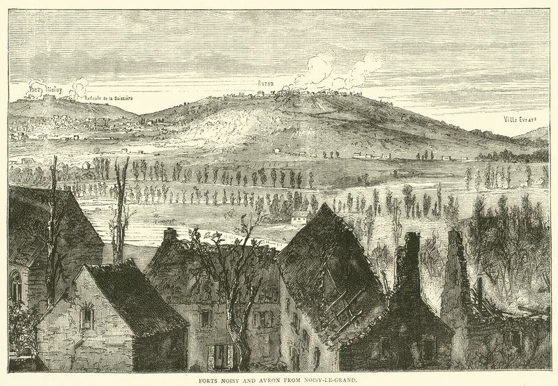 Fort Noisy und Avron von Noisy-le-Grand, Januar 1871 von English School