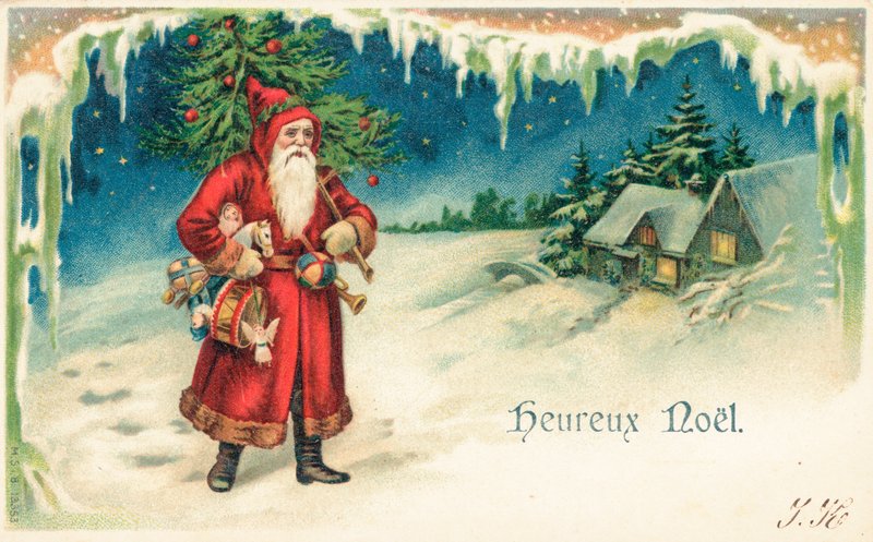 Französische Weihnachtskarte von English School