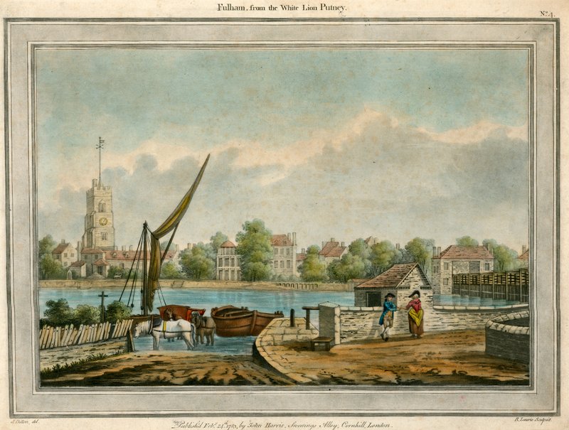 Fulham, London, vom White Lion, Putney von English School
