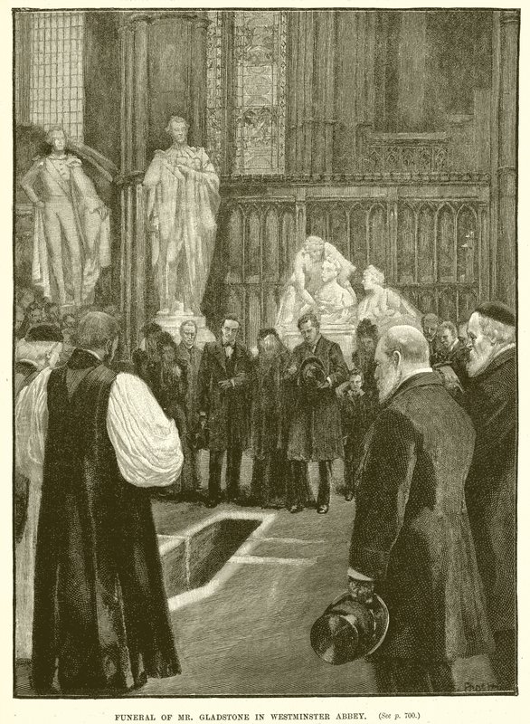 Beerdigung von Mr. Gladstone in der Westminster Abbey von English School