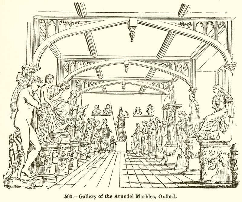 Galerie der Arundel-Marmore, Oxford (Gravur) von English School