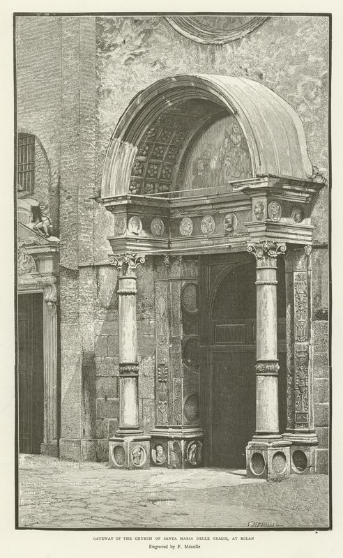 Tor der Kirche Santa Maria delle Grazie in Mailand von English School
