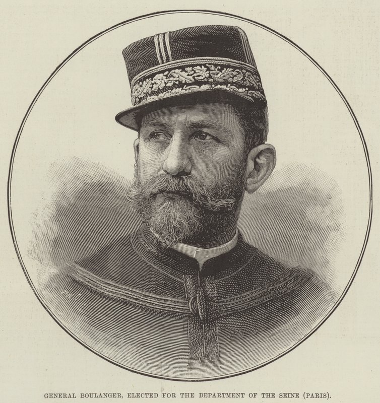 General Boulanger, gewählt für das Département Seine, Paris von English School
