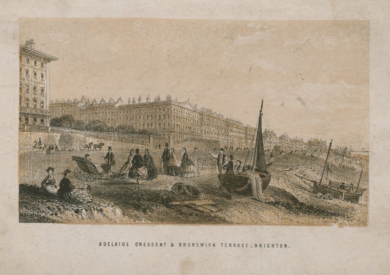Allgemeine Ansicht der Adelaide Crescent und der Brunswick Terrace von English School