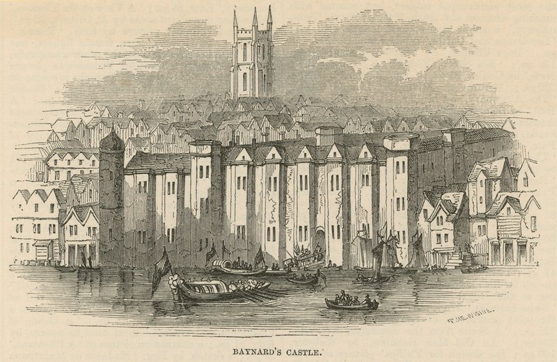 Allgemeine Ansicht von Baynards Castle von English School