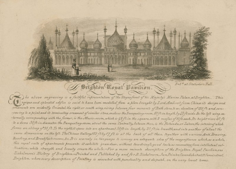 Allgemeine Ansicht des Royal Pavilion in Brighton von English School