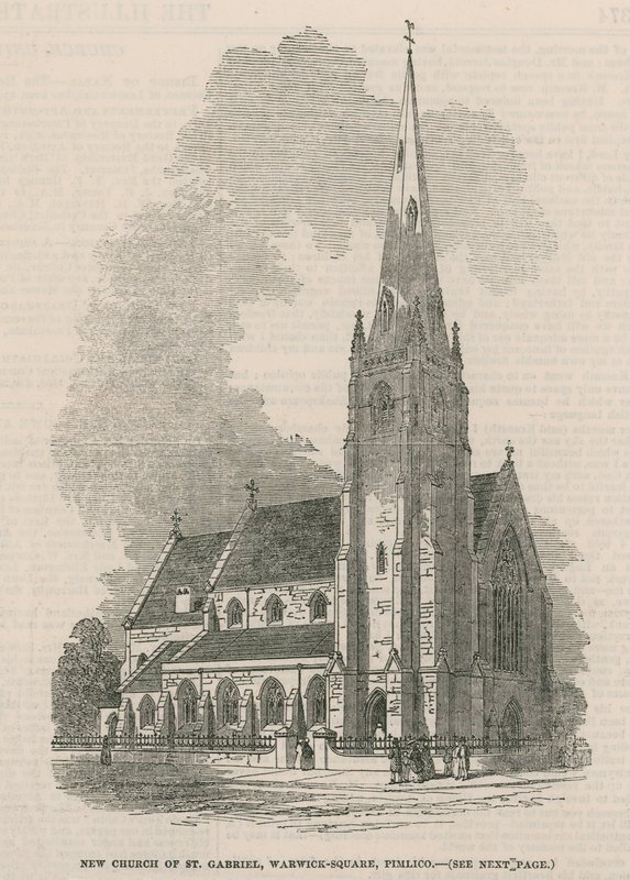 Gesamtansicht der neuen Kirche St. Gabriel von English School