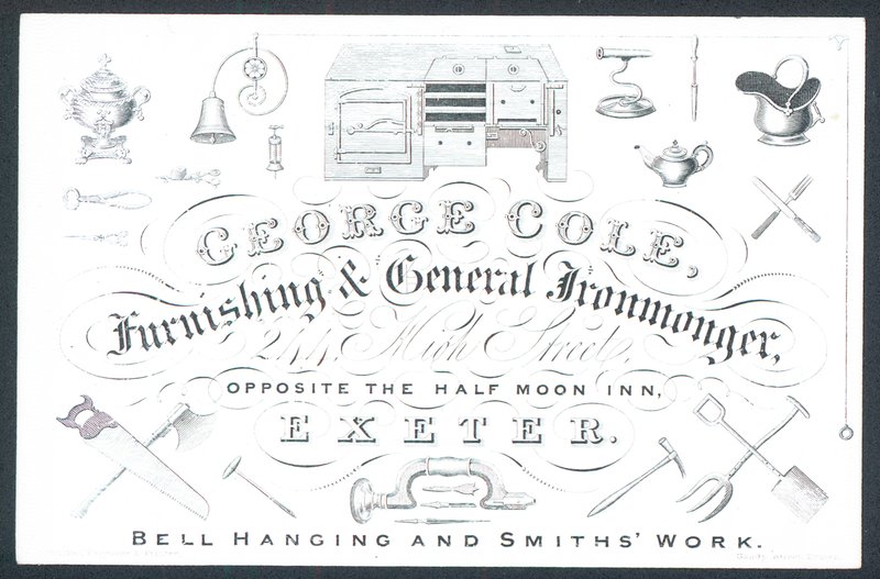 George Cole, Einrichtungs- und Allgemeineisenwarenhändler, Visitenkarte von English School