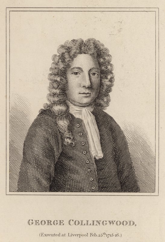 George Collingwood, Hingerichtet in Liverpool am 25. Februar 1715-16 von English School