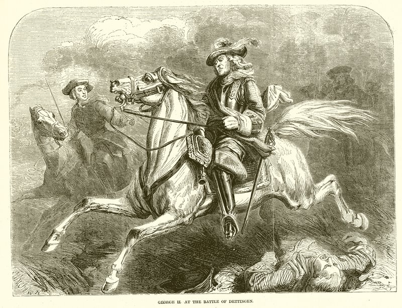 Georg II. in der Schlacht bei Dettingen von English School