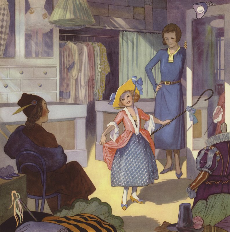 Mädchen verkleidet sich als Little Bo Peep von English School