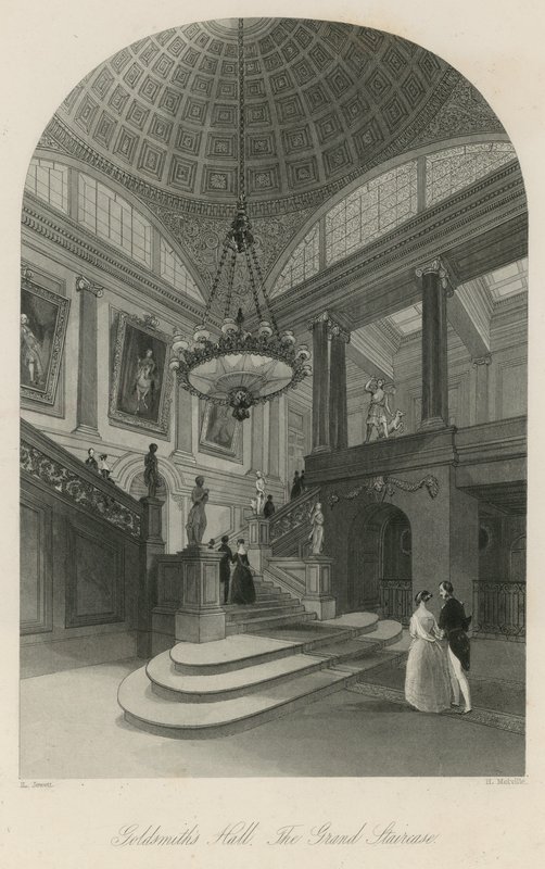 Goldsmiths Hall, die große Treppe von English School