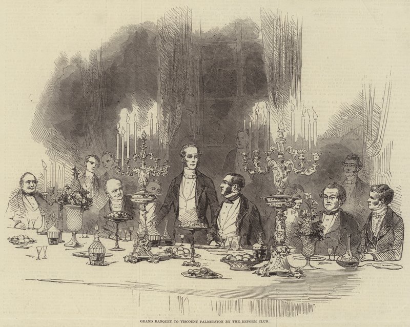 Großes Bankett für Viscount Palmerston vom Reform Club von English School