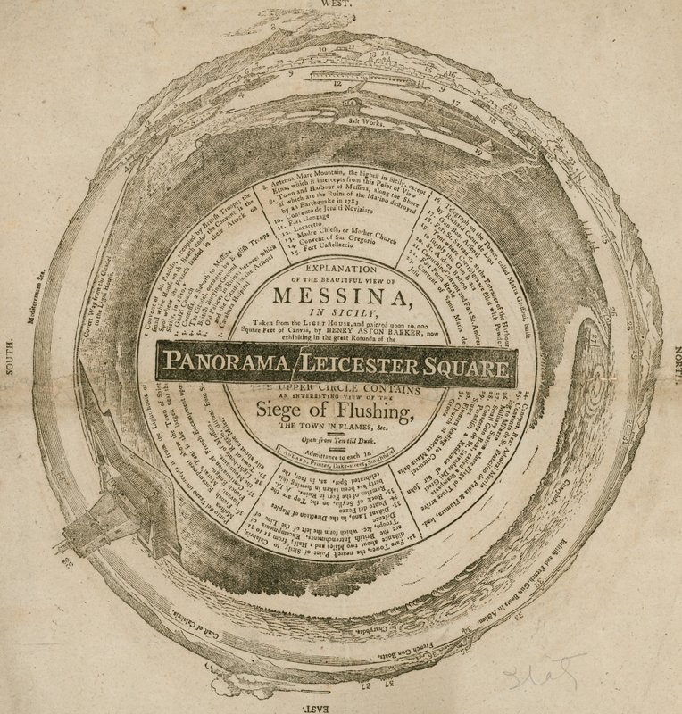 H. A. Barkers Ansicht von Messina in Sizilien, Panorama, Leicester Square, London von English School