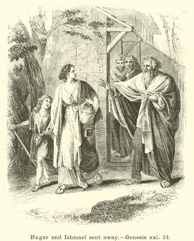 Hagar und Ismael werden weggeschickt, Genesis, xxi, 14 von English School