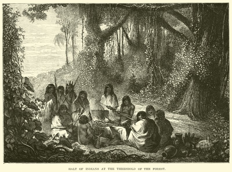 Halt der Indianer am Waldrand von English School