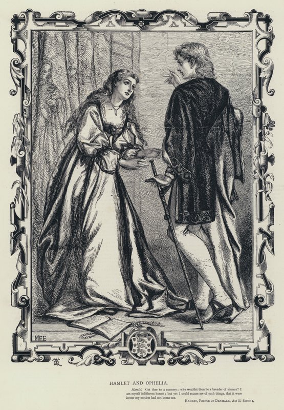 Hamlet und Ophelia, Hamlet, Prinz von Dänemark, Akt III, Szene 1 von English School