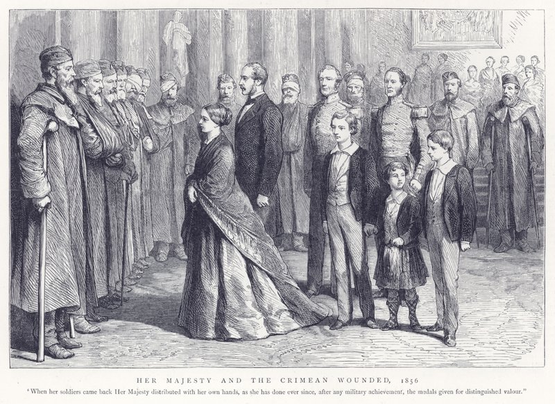 Ihre Majestät und die Krim-Verwundeten, 1856 von English School