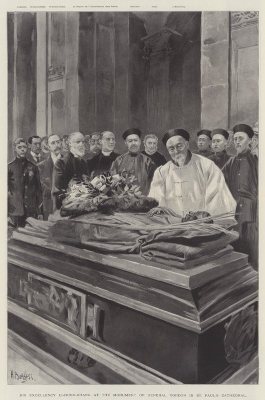Seine Exzellenz Li-Hung-Chang am Denkmal von General Gordon in der St. Paul