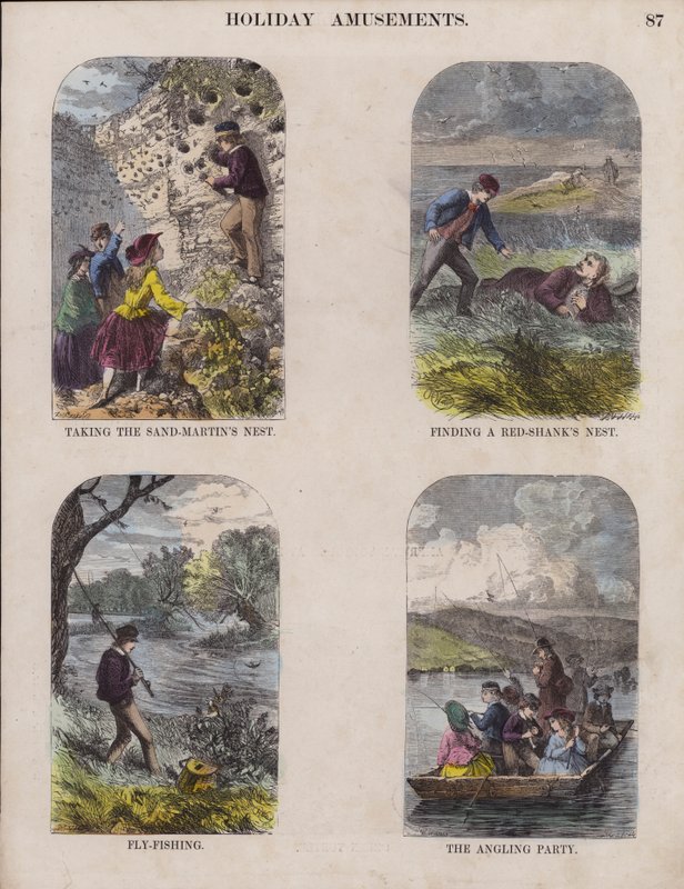 Ferienvergnügungen (farbige Gravur) von English School