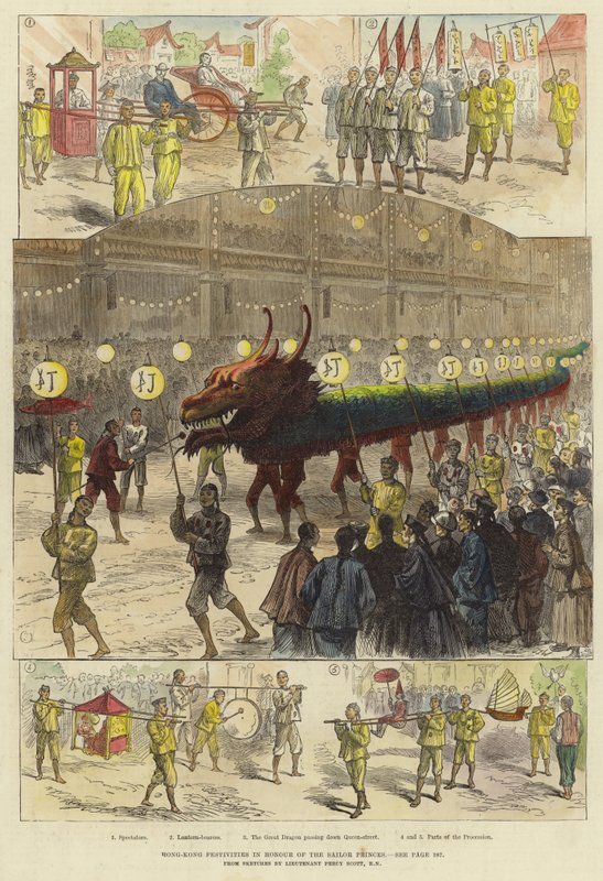 Feierlichkeiten in Hongkong zu Ehren der Prinzen der Marine von English School