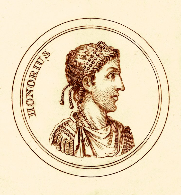 Honorius, Illustration aus Das universelle historische Wörterbuch von George Crabb, veröffentlicht 1825 von English School