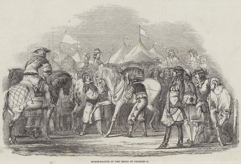 Pferderennen zur Zeit von Charles II. von English School