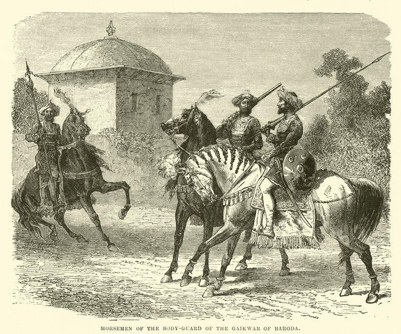 Reiter der Leibwache des Gaikwar von Baroda von English School
