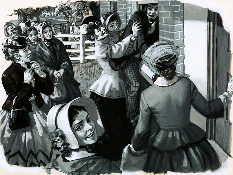 1848 organisierte Elizabeth Cady Stanton ein Suffragetten-Treffen in New York von English School